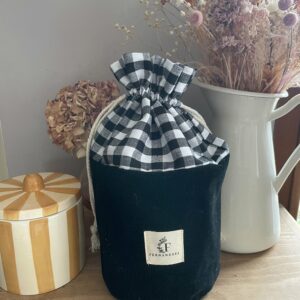 Pochon en tissu refermable – Velours côtelé et coton