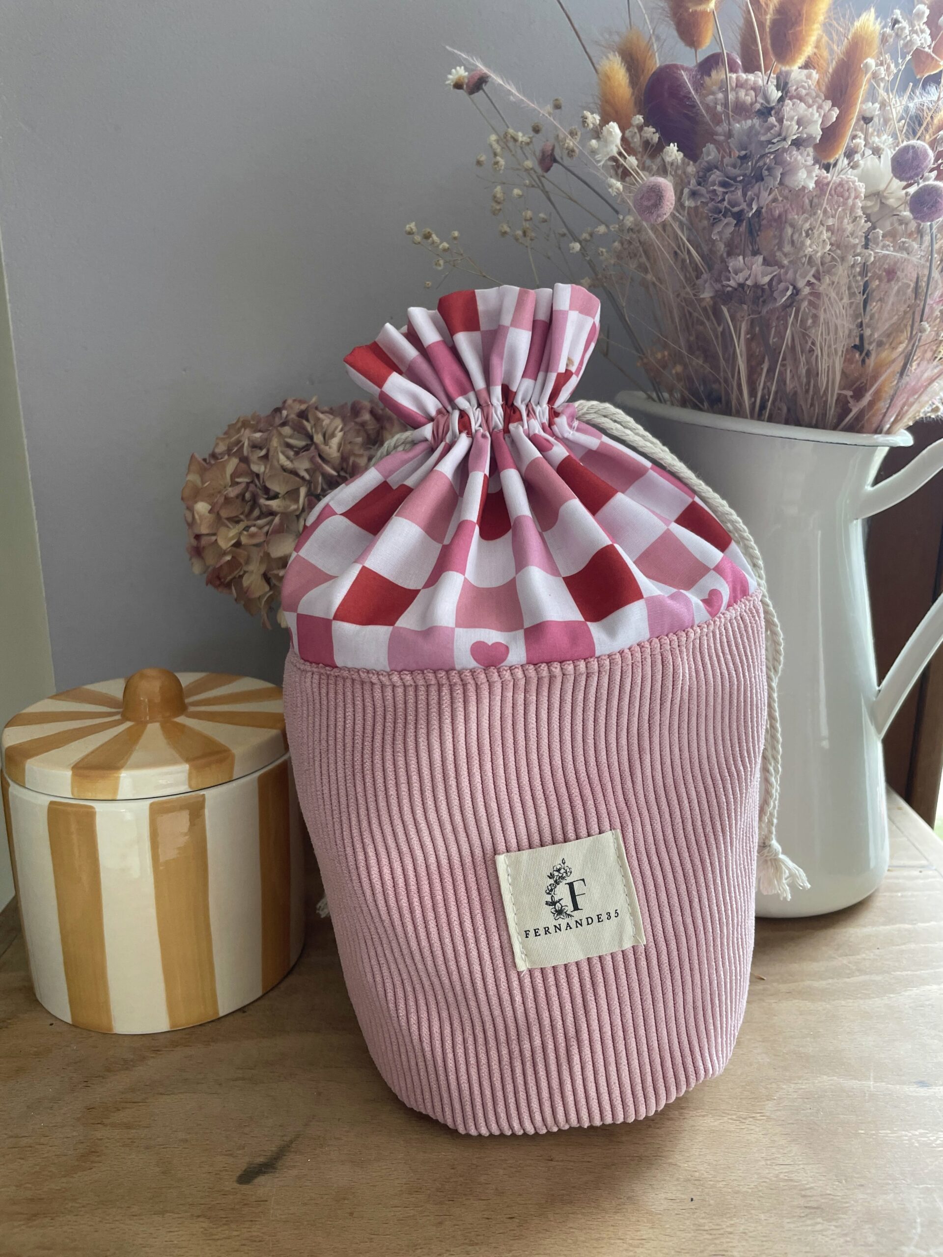 Pochon en tissu refermable – Velours côtelé et coton – Image 5
