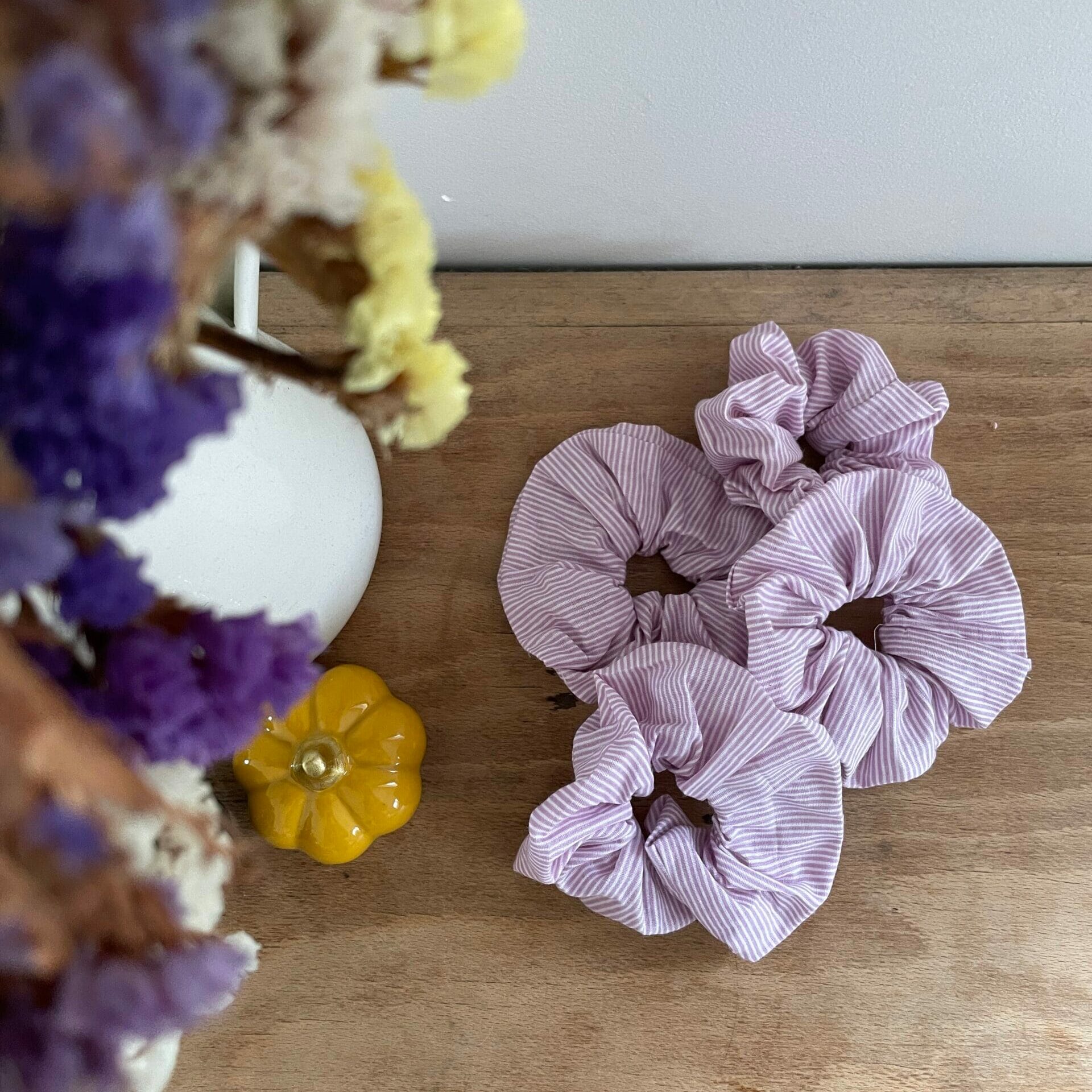 chouchous pour enfants rose à rayures violettes
