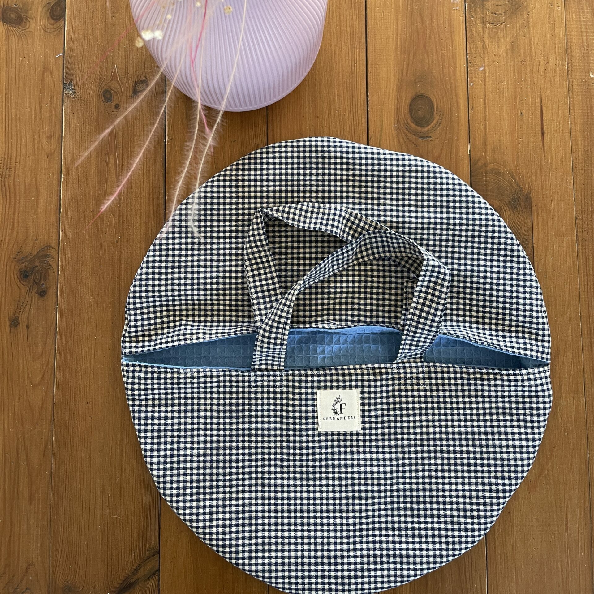 sac à tarte en vichy bleu à carreau Fernande35